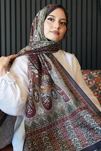 AFVENTE Μοτίβο Karma Μπορντό Μαλακό Βαμβακερό Σάλι