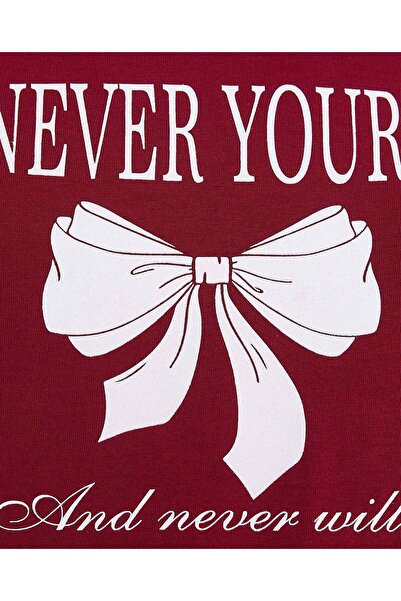 R&B Burgundy LADIES BASIC GRAPHIC TEE 8-18