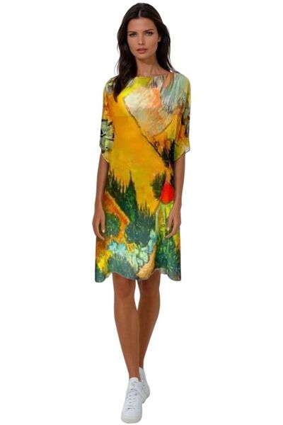 DACSHOP Rochie tip poncho dama C, maro, one size