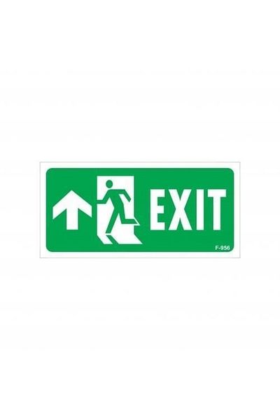 PRATİKOBA Exit Up Left Warning Sign with Arrow Mark 17,5x25 CODE: 956