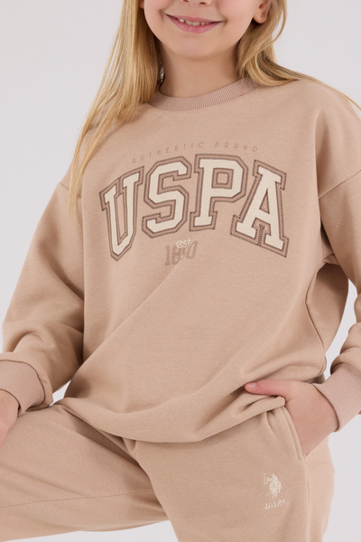 U.S. Polo Assn. Lisanslı Kız Çocuk Alt Üst 2 Parça Eşofman Takımı