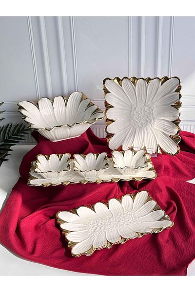 ROSSEV Flora Gold Service Presentation Set 7 Pieces