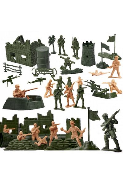 OEM Set figurine, soldati, baza militara cu 114 piese pentru copii