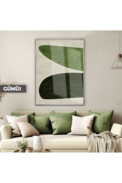 Harika bir ev HARİKABİREV | MODEL BOHO ABSTRACT VERDE-GRI 02 | TABLO CU STICL...