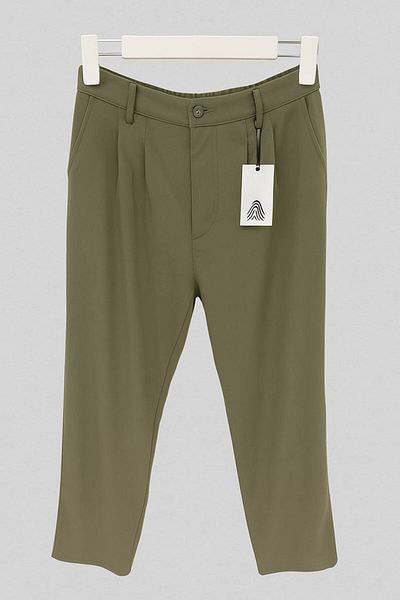 Brood Men's Pleated Baggy Old Money Fabric Trousers