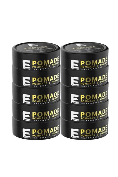 Elegance E-Series Pomade Wax 140ml (Pack of 10) – Super Strong Hold, Residue-Free & Easy Washout