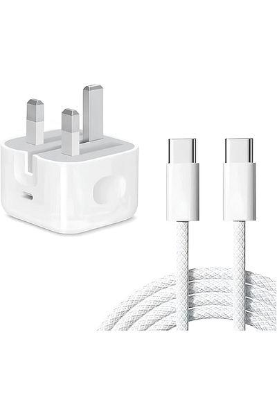 Generic 35W Wall Charger with USB-C to USB-C Fabric Cable PD Fast Charging White