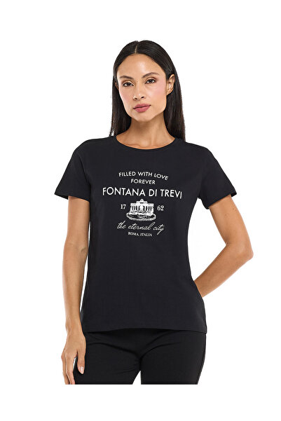 R&B Black LADIES BASIC GRAPHIC TEE 8-18