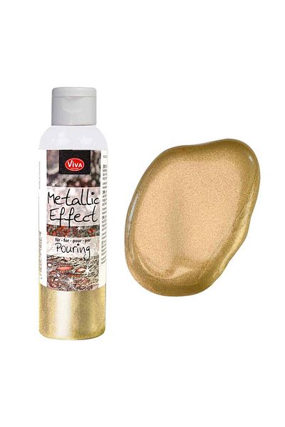 Viva Decor Pouring medium, metallic effect, VIVA DECOR, 120ml Golden yellow