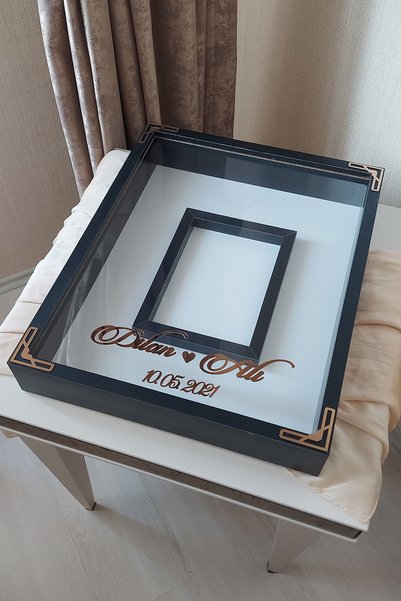 Verda Çerçeve Rama de memorie cu trandafir alb 40x50 Cm! Rama foto! Rama de m...