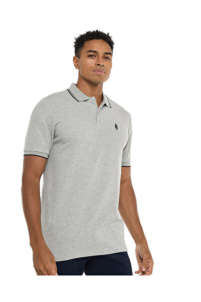 R&B قميص بولو رمادي مخلوط مقاس S-XXXL