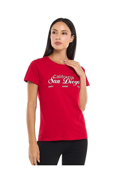 R&B Red LADIES BASIC GRAPHIC TEE 8-18