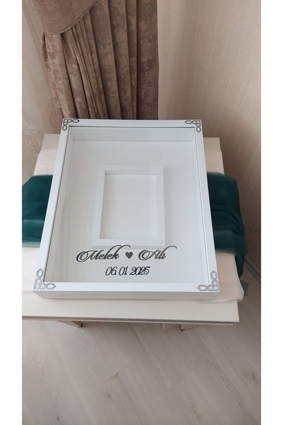 Verda Çerçeve Rama de memorie cu trandafir alb 40x50 Cm! Rama foto! Rama de m...