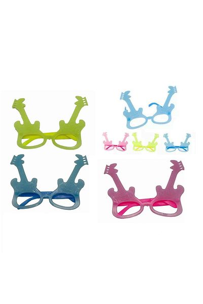 ALFA AKSESUAR 03 Phosphorescent Guitar Model Glow Party Glasses That Burn in the Dark Glasses 12 Pieces