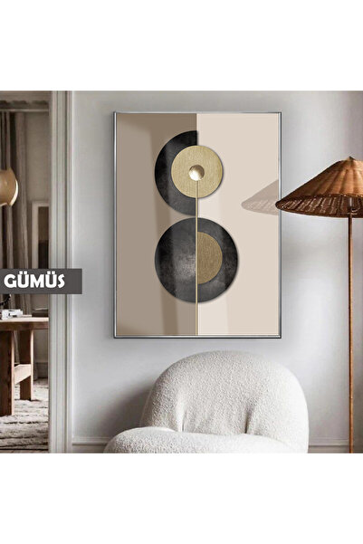 Harikabirev HARİKABİREV | MODELL DE ELEGANȚĂ BOHEMĂ GRAY-GOLD ABSTRACT | TABLA DE STICLA TEMPLATA CU CADRU, SIMPLE, VERTICALA