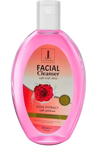 JAN LONDON منظف للوجه بخلاصة الورد ٢٢٥ مل | مزيل مكياج لطيف ومضاد للزيوت لجمي...