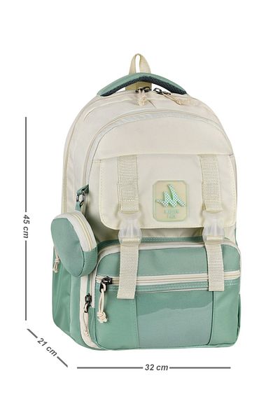 MASTER PACK School Bag, Double Eyed Pen Bag, Coin Wallet, Keychain, Eraser and Flask 500 ml Gift