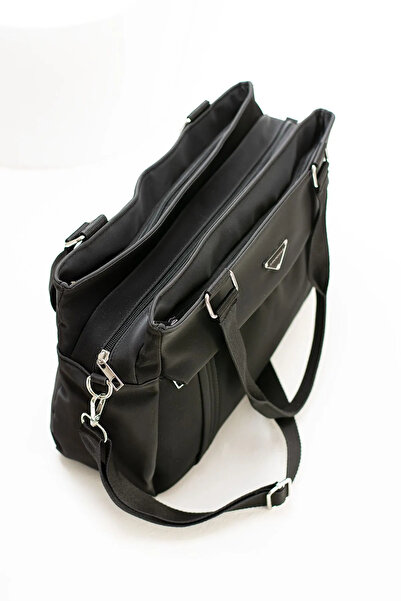 Sanmorris Kadın Siyah Renk Suni Deri 5 Bölmeli Ayarlanabilir Çapraz Askılı El Ve Omuz Çantası