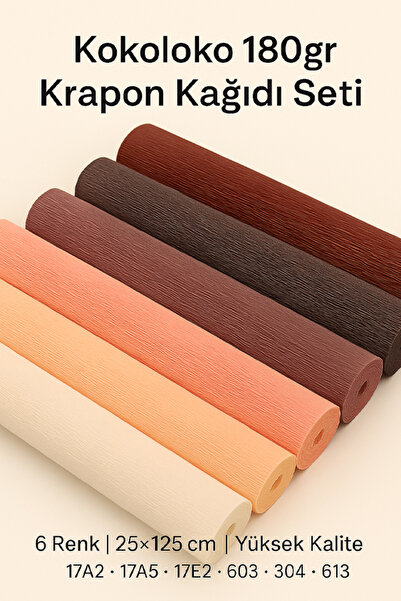 OLİ Art İtalyan Krapon Kağıdı Setİ KOKOLOKO 180 gr Çiçek Yapım Seti 6'lı Pake...