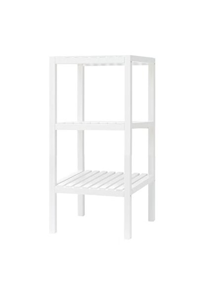 rexa رف زاوية بثلاث طبقات باللون الأبيض اللؤلؤي