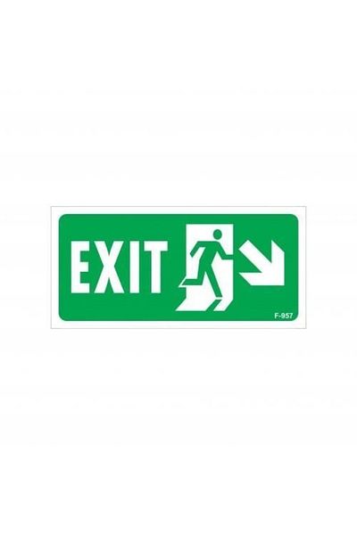 PRATİKOBA Exit Right Down Warning Sign 17.5x25 CODE: 957
