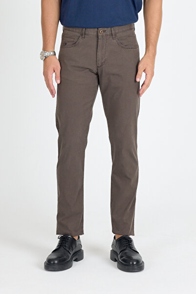 MODA Pars Brand Brown Summer Jeans Gabardine Trousers Regular Fit Gabardine Trousers