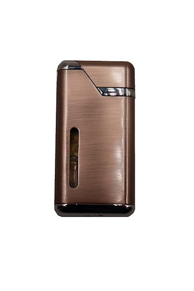 dalimag Gas Lighter with Cap Opening, Adjustable Flame, Refillable, Windproof, Gray, 6 cm