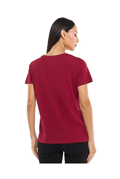 R&B Burgundy LADIES BASIC GRAPHIC TEE 8-18
