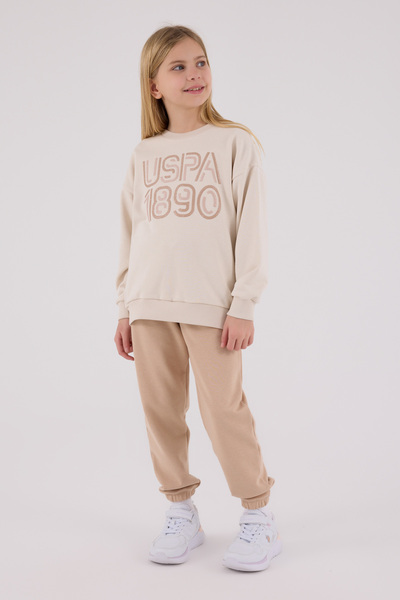 U.S. Polo Assn. Lisanslı Kız Çocuk Alt Üst 2 Parça Eşofman Takımı