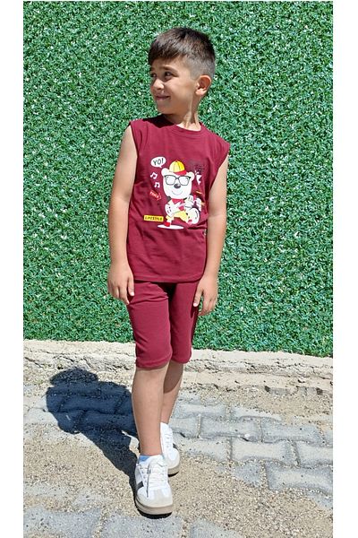 siyalife Boy's Soft Textured Compact Fabric Sleeveless Summer T-Shirt and Shorts Set