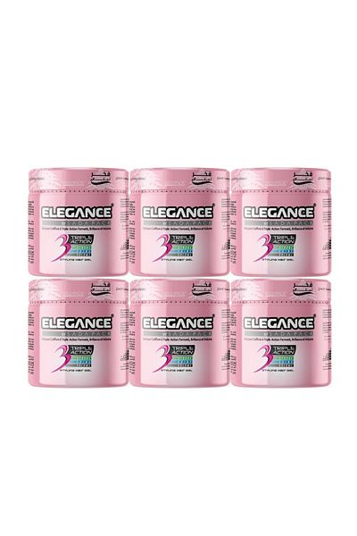 Elegance Triple Action Hair Gel – Pink, 250ml (Pack of 6)