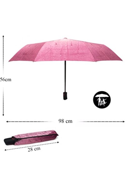 eleven market Marlux Yağmur Damla Desenli Otomatik Çanta Boy Şemsiyesi