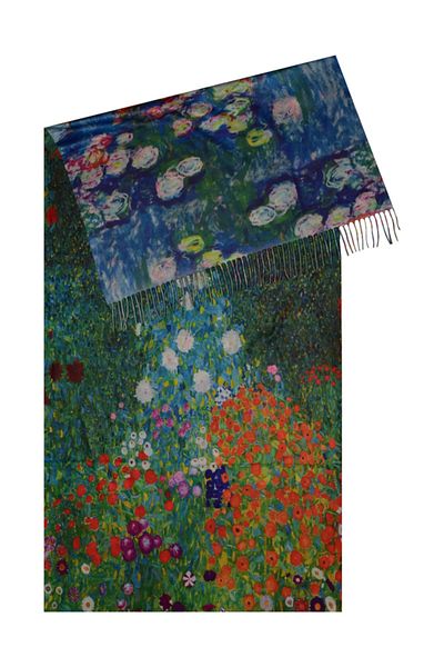 DACSHOP Painted scarf type 2, Dacali, cashmere, 16 green