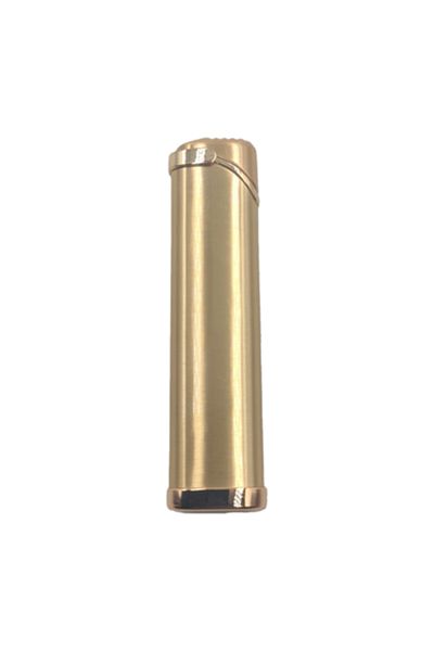 dalimag Gas Lighter, Slim Model, Refillable, Windproof, Gold, 8 cm,