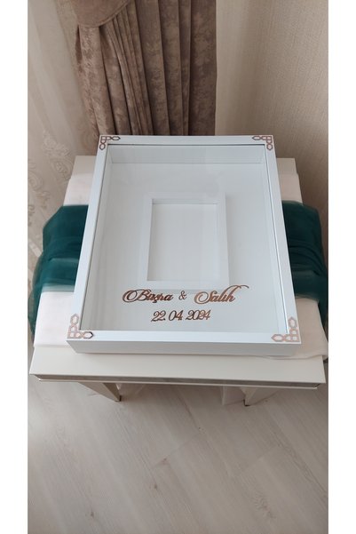 Verda Çerçeve Rama de memorie cu trandafir alb 40x50 Cm! Rama foto! Rama de m...
