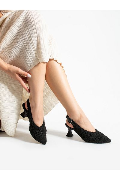 ALEMDAR AYAKKABI Vox Black Lace Heeled Women's Shoes