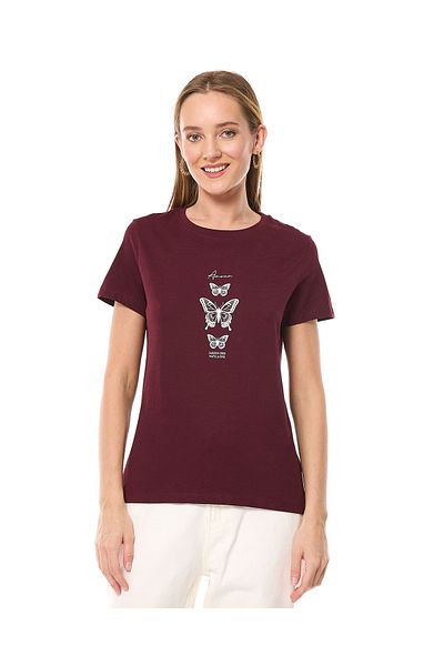 R&B Wine LADIES BASIC GRAPHIC TEE 8-18