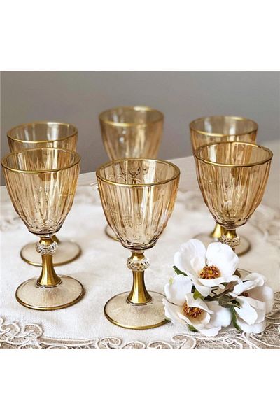 Paşabahçe 12240 Marley Gold 6-Piece Coffee Side Glass