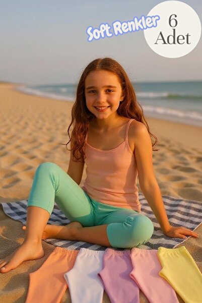 Katmirra Cotton Girl's Pastel Color Capri Leggings -Tutku Underwear and Dondeza Bayii
