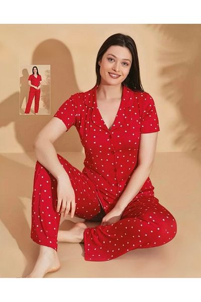 OMODAM Women's Bamboo Milan Buttoned Pajama Set