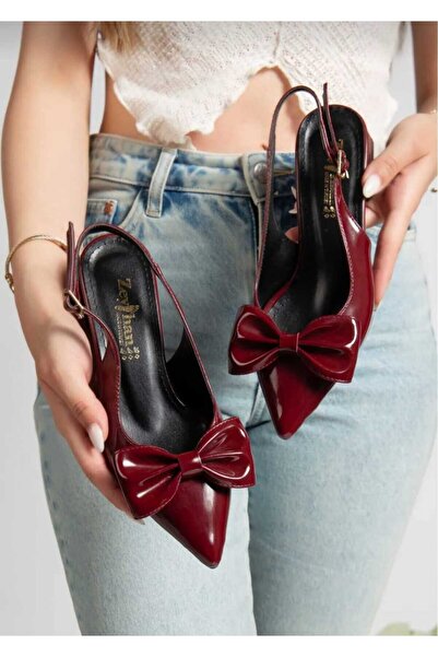 Dubais Shoes Pantofi cu toc pentru femei cu detaliu de fundă ascuțită