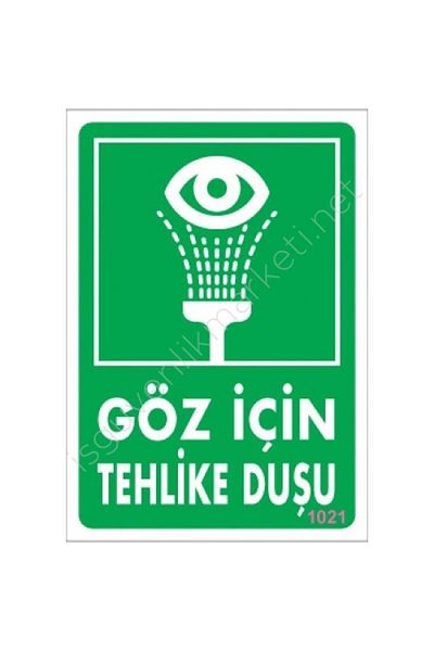 PRATİKOBA Hazard Shower Warning Sign for Eye 17.5x25 CODE:1021