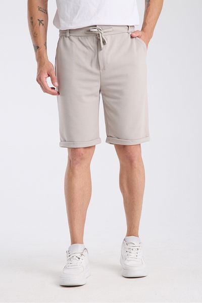 KAPHONE Men's Button Zipper Detailed Double Leg Shorts