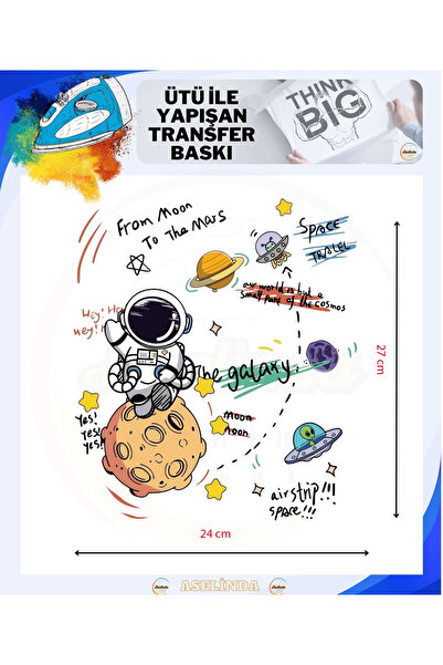 ASELİNDA Planets Dtf Transfer Textile Printing Ready to Print Transfer Printi...