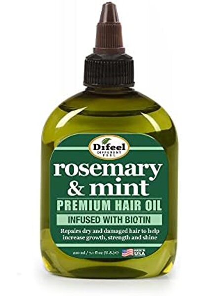 Difeel زيت شعر فاخر مع إكليل الجبل والنعناع والبيوتين - 7.1 أونصة