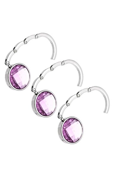 dalimag Set 3 bucati carlig pentru geanta mov de mana, metal SG01, 8 cm