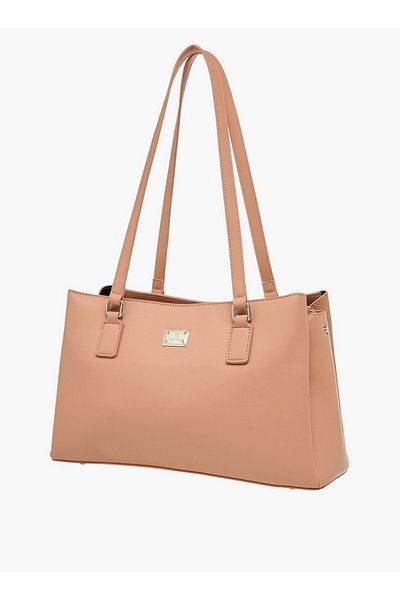 Flora Bella by Shoexpress Solid Shoulder Bag with Double Handle and Zip Closure