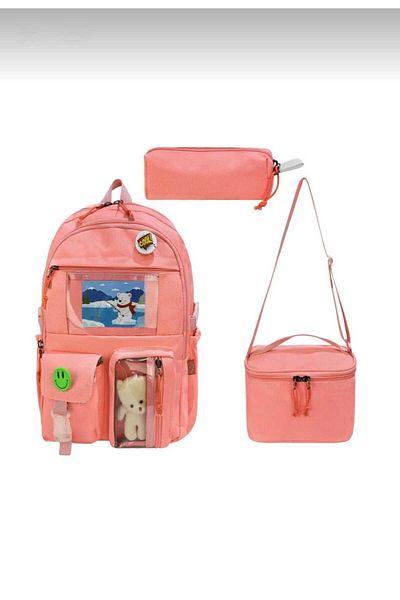 AlphaClub Bag Children's 3-Piece Set Waterproof Primary and Secondary School Backpack Korean Model
