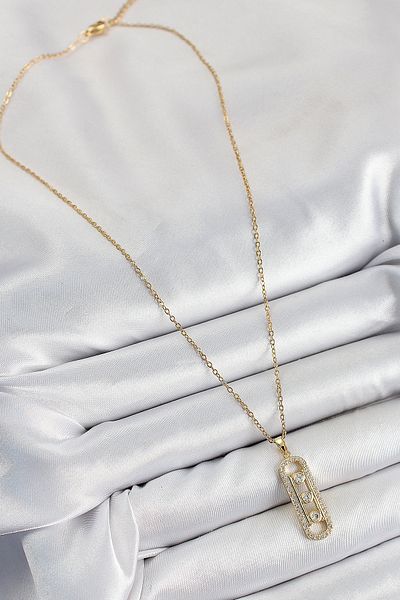 Clariss 316L Steel Zircon Stone Messika Model Gold Color Women's Necklace