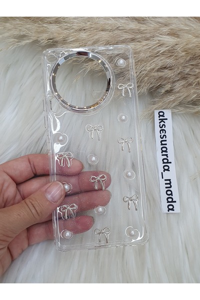 ZB Aksesuarda Moda TECNO CAMON 30 4G VE 5G Uyumlu Fiyonklu Simli Şeffaf Kılıf